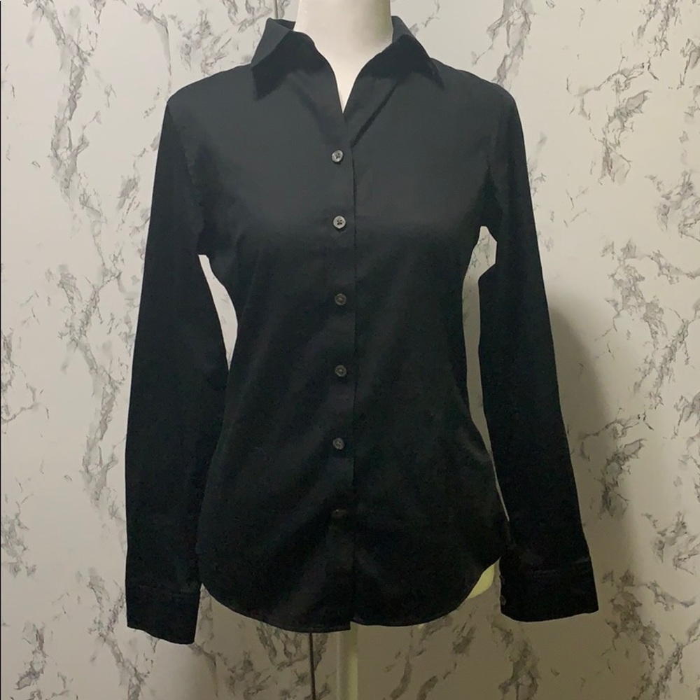 Banana Republic Black Non-Iron Fitted Shirt